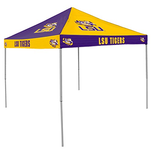 Logo Brands NCAA LSU Tigers 9 x 9 Foot Pinwheel Tailgating Canopy, Purple/Gold, One Size