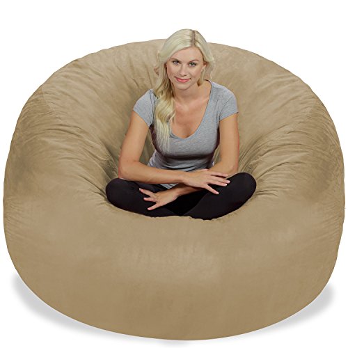 Chill Sack Bean Bag Chair: Giant 6' Memory Foam Furniture Bean Bag - Big Sofa with Soft Micro Fiber Cover, Black