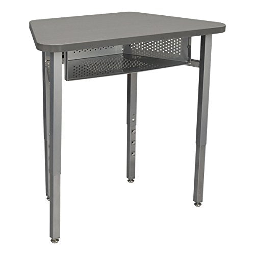 Learniture Trapezoid Collaborative Desk with Perforated Metal Book Box, Cosmic Strandz, LNT-INM1036BBCS (Pack of 2)