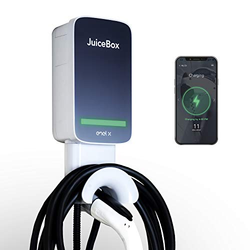 JuiceBox 40 Next Generation Smart Electric Vehicle (EV) Charging Station with WiFi - 40 amp Level 2 EVSE, 25-Foot Cable, UL & Energy Star Certified, Indoor/Outdoor Use (Hardwired Install, Black/Grey)