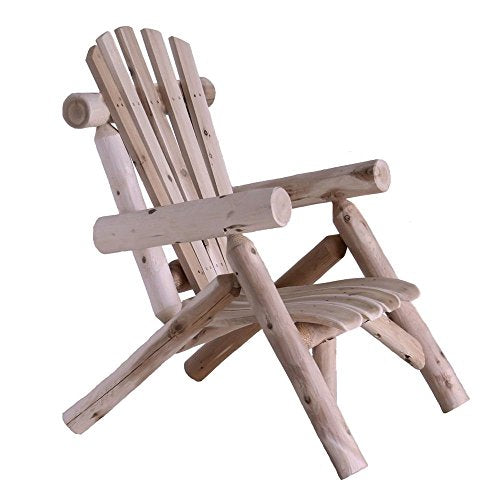 Lakeland Mills Cedar Log Patio Lounge Chair (Set of 2) with End Table