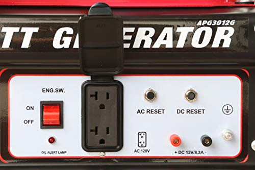 All Power America APG3012G 3250 Watt Portable Generator Gas Powered, Hurricane Damage Restoration, Black/Red