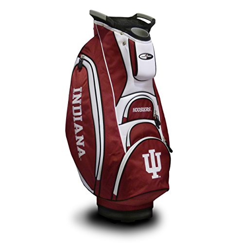 Team Golf NCAA Indiana Hoosiers Victory Golf Cart Bag, 10-way Top with Integrated Dual Handle & External Putter Well, Cooler Pocket, Padded Strap, Umbrella Holder & Removable Rain Hood