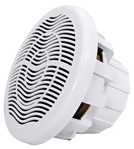 Rockville MS10LW 10" 2400w White Marine/Boat 10" LED Free Air Subwoofer+Mono Amp+Wire Kit