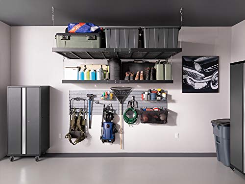 NewAge Products Pro Series Black 2 ft. x 4 ft. Wall Mounted Steel Shelf (Set of 2), Garage Overheads, 40410