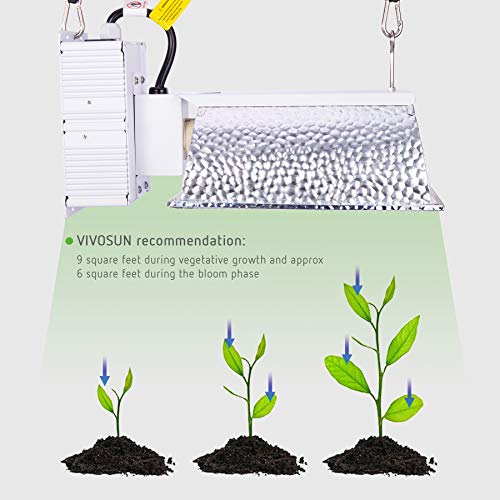 VIVOSUN 315W Ceramic Metal Halide CMH/CDM Grow Light Kit, ETL Listed, High-Reflectivity Vega Aluminum Hood, 120/240V Ballast, Full-Spectrum CMH Hydroponic Grow Light and Suspension System
