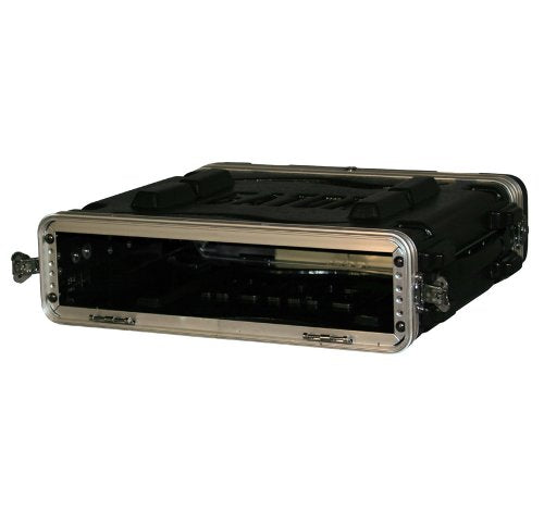 Gator Cases Lightweight Molded 2U Rack Case with Heavy Duty Latches; Shallow 14.25" depth (GR-2S)