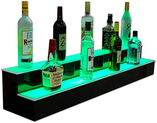 Customized Designs 48" 2 Tier Back Bar Liquor Display Shelves - Home Bar Lighting