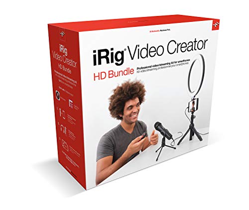 IK Multimedia iRig Video Creator HD Smartphone Microphone Camera Stand & LED Ring Light Great For Social Media Streaming