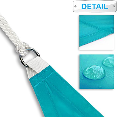 Patio Paradise 24' x 24' x 24' Waterproof Sun Shade Sail-Turquoise Green Equilateral Trangle UV Block Durable Awning Canopy Outdoor Garden Backyard Available