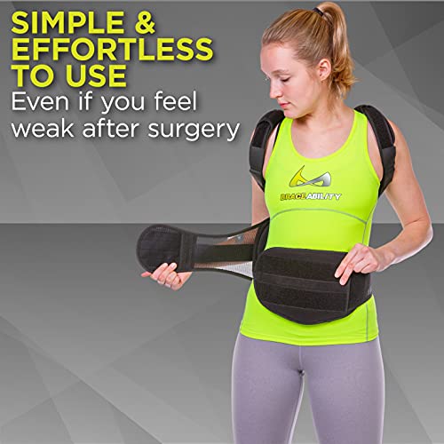 BraceAbility Plus Size TLSO Back Clamshell Brace - XXL Hard Turtle Shell Full-Body Support Jacket for Thoracic Kyphosis, Parkinson's Disease, Scoliosis, Fractured Spine, Post-Surgery Recovery (2XL)