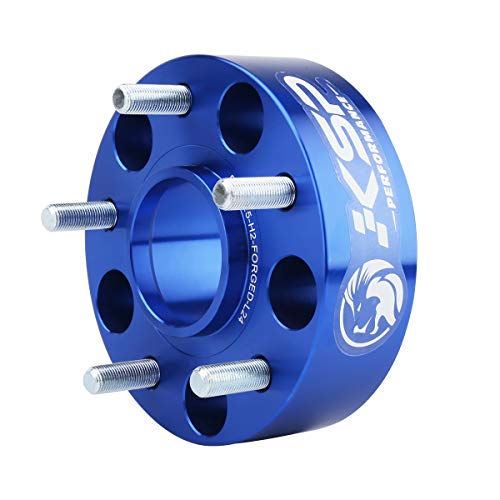 KSP 5x5 Wheel Spacers for JK XK WJ WK, 2"(50mm Hubcentric Spacers with 1/2-20 Studs 71.5mm Bore Forged for 1999-2010 Grand Cherokee, 2005-2010 Commander, 2007-2017 Wrangler, 4Pcs Blue