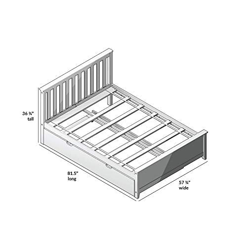 Max & Lily Solid Wood Full-Size Bed with Trundle Bed, White