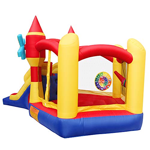 RETRO JUMP Inflatable Windmill Castle Bounce House with Slide Jumper Bouncy Bouncer for Birthday Party Gift