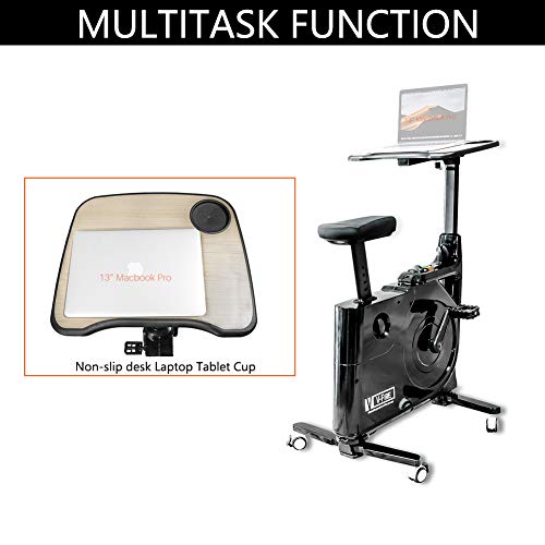 Fit Right 8 Level Magnetic Resistance Cardio Exercise Bike W/ Desk Standing Stationary Bike Adjustable Seat 285lb Max