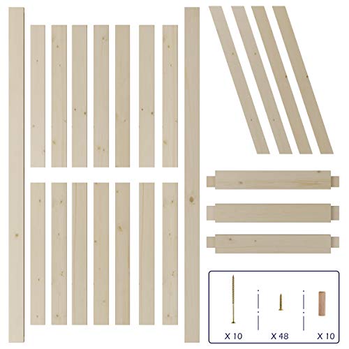 SmartStandard 42 x 84in Sliding Barn Wood Door Pre-Drilled Ready To Assemble DIY Unfinished Solid Spruce Paneled Slab Interior Natural