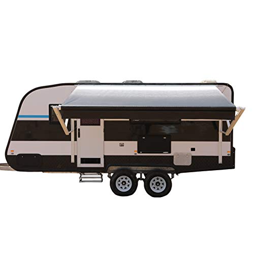 ALEKO RVAW12X8BLK11 Retractable RV or Home Awning 12 x 8 Feet Black Fade