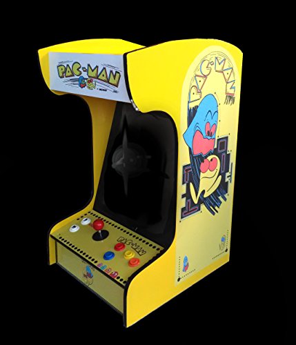 Doc and Pies Home Arcade Machine - 412 Retro Games - Full Size LCD Screen, Buttons and Joystick - Tabletop - 2 Year Warranty (Yellow)