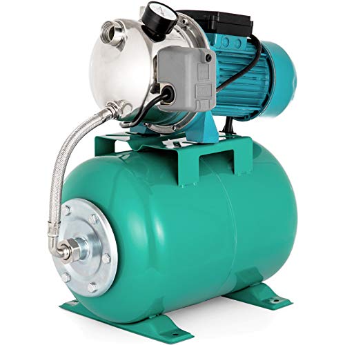 Happybuy Shallow Well Jet Pump & Tank 1 HP 750W w/ Pressure Tank 740GPH Stainless Steel