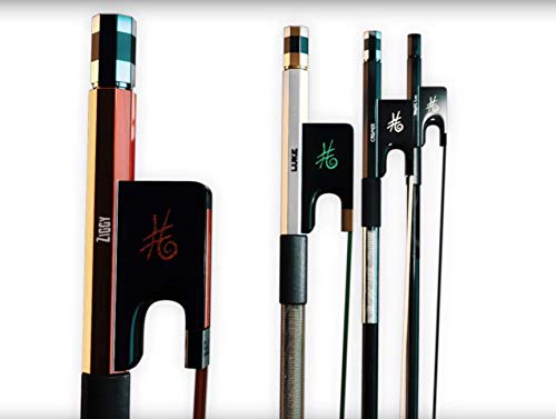 The Piano Guys Carbon Fiber Violin Bow | Full Size 4/4 Bows With Inlaid Ebony Frog & Premium Horse Hair (TPG Sharp Bow, Luke)