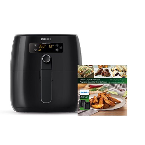 Philips TurboStar Technology Airfryer with Cookbook, Digital Interface, 1.8lb/2.75qt- HD9641/99