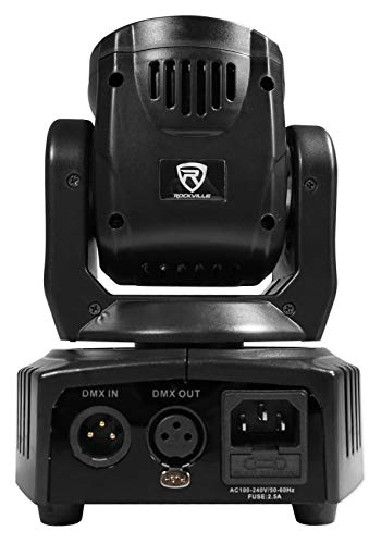 4 Rockville RockOn-7 40w RGBW Moving Head DMX Spot Beam Stage Club Lights+Remote