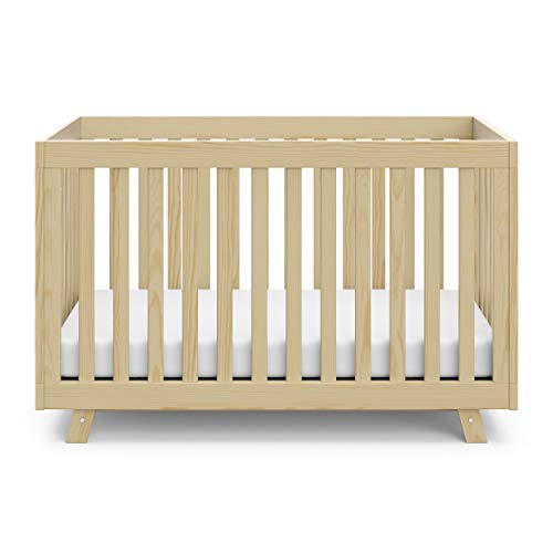 Stork Craft Storkcraft Beckett 3-in-1 Convertible Crib Fixed Side Crib, Solid Pine & Wood Product Construction, Converts to Toddler Bed Day Bed or Full Bed (Mattress Not Included), Natural