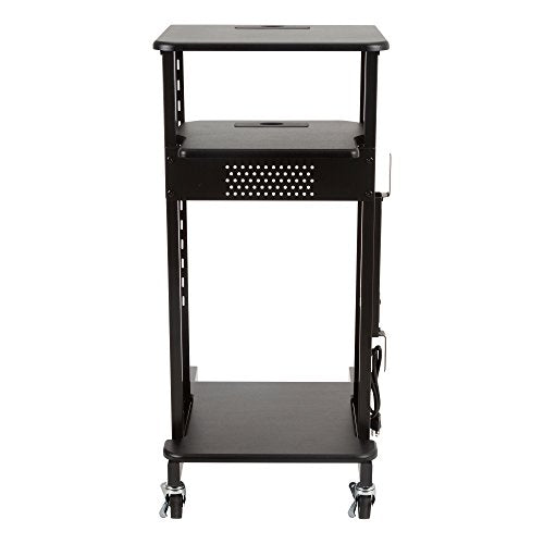Norwood Commercial Furniture NOR-TY1000BK-SO Laptop Caddy Cart Presentation Station, black