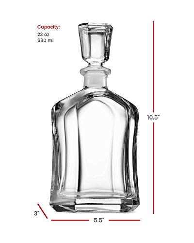 Krezy Case Personalized Liquor Decanter & Whiskey Glasses - Decanter for Groomsmen - Decanter with 2 Whiskey glasses - Classic design with name engraved - Anniversary, Engagement Decanter
