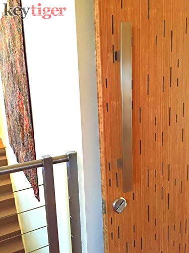 18 Inch Square Flat Shape Bar Stainless Steel Modern Contemporary Entry Door Handle Towel Bar Ladder Pull Shower Glass Sliding Barn Door Interior Exterior Door Pull Push Matte Black Painted Finish