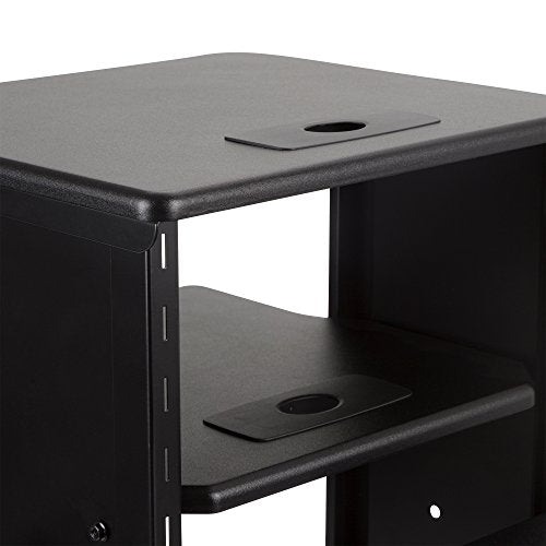 Norwood Commercial Furniture NOR-TY1000BK-SO Laptop Caddy Cart Presentation Station, black