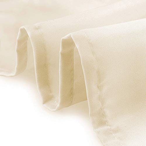 Lann's Linens - 20 Premium 132" Round Tablecloths for Wedding/Banquet/Restaurant - Polyester Fabric Table Cloths - Ivory