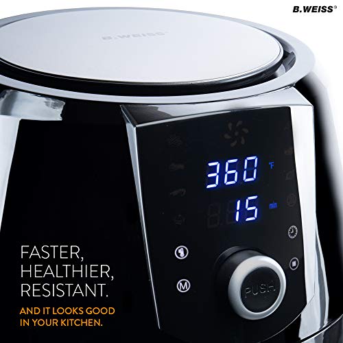 Air Fryer XL Best 5.5 QT Extreme Model 8-in-1 By Family Size Huge Capacity W/ Pizza Pan 50 Recipes Cook Book Toaster Rack Cooking Divider