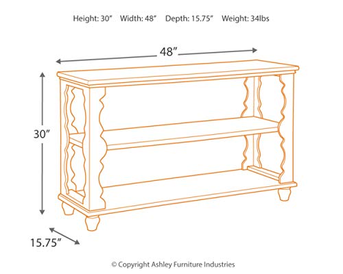Signature Design by Ashley - Camp Ridge Console Sofa Table - Rustic Farmhouse Style - Light Brown