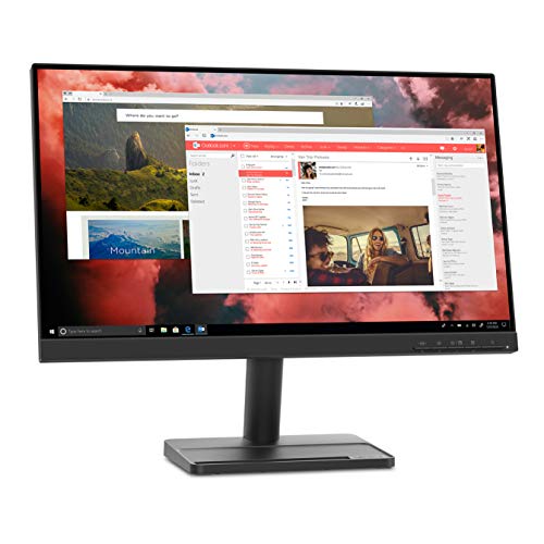 Lenovo L22e-30 21.5-inch Monitor, FHD VA Panel, FreeSync, 3-Side NearEdgeless, 75Hz, 4ms, HDMI, VGA, Anti-Glare, Flicker Free, Low Blue Light, Tilt Stand, VESA Mountable, 66CBKCC1US, Black