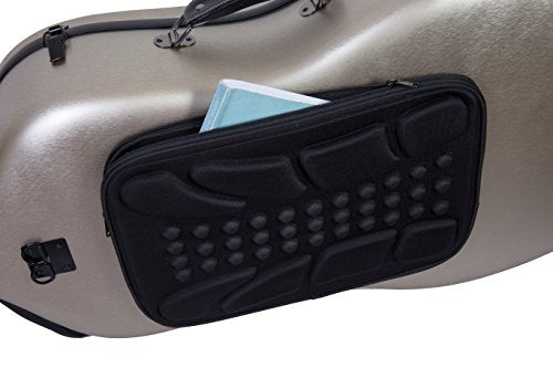 Crossrock Poly Carbon Composite Cello Case, for 4/4 Size Cello with backpack and wheels in Champagne(CRF1000CEFCHHT)