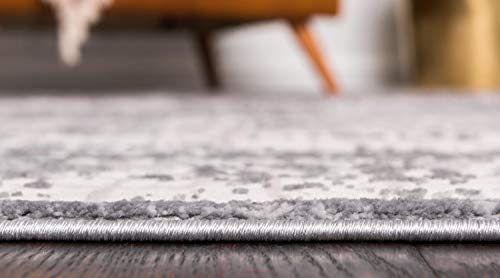 Unique Loom Aberdeen Collection Tone-on-Tone Traditional Textured Vintage Gray Area Rug (8' 0 x 10' 0)