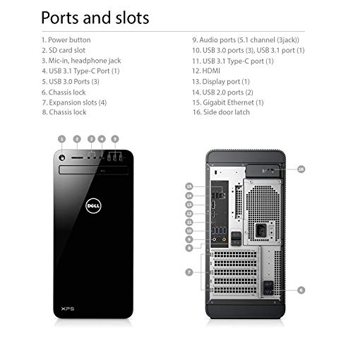 2019 Dell Gaming Desktop Computer, 8th Gen Intel i7-8700 16GB DDR4, 1TB HDD+512GB SSD, GTX 1060 6GB Win 10