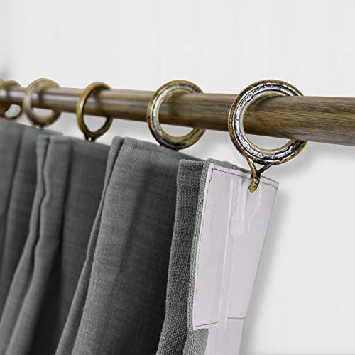 ChadMade Extra Wide Polyester Linen Drapes with Thermal Blackout Lining Pinch Pleat Curtain for Sliding Door Patio Carbon Grey