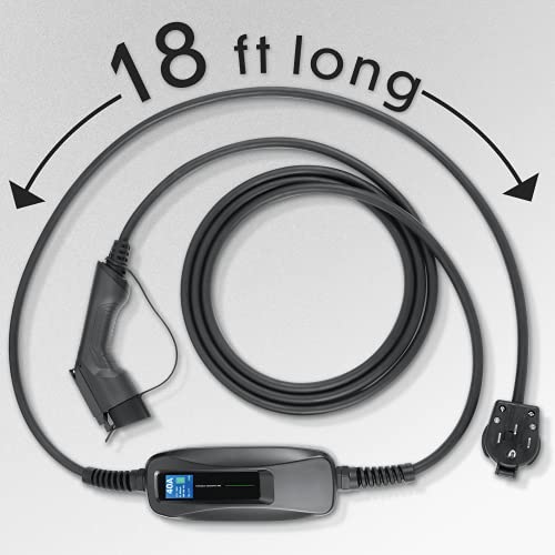 Lectron 240V 40 Amp Level 2 EV Charger with 18ft Extension Cord J1772 Cable & NEMA 14-50 Plug