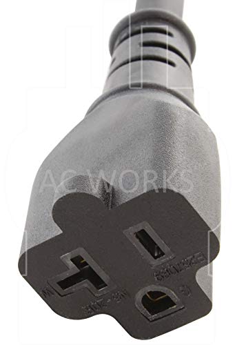 AC WORKS 15 to 20Amp 125Volt T-Blade Adapter (10PK-Flexible)