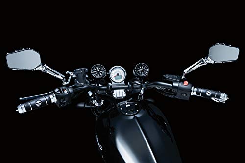 Kuryakyn 1759 Motorcycle Handlebar Accessory: Skeleton Hand Rear View Side Mirrors, Chrome Stems/Black Heads, 1 Pair