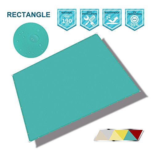 Coarbor Rectangle 6'x14' Straight Edge Waterproof Sun Shade Sail with Grommets for Pergola Patio Gazebo Pool Awning