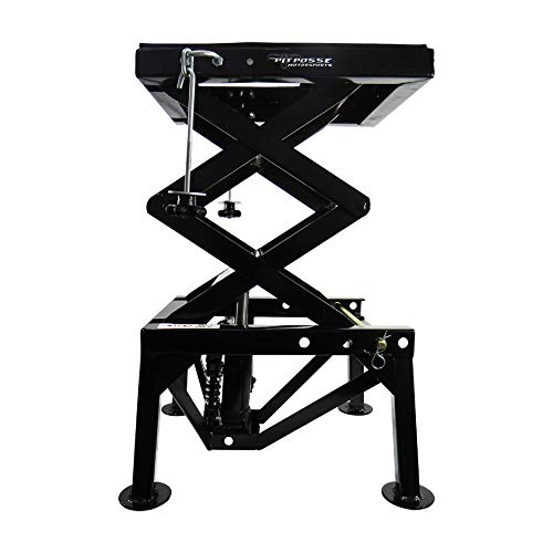 Pit Posse PP2551 Motorcycle ATV Scissor Floor Jack Lift Table Stand - 13 Inches Thru 36-Inch-High – Stable – Safe – Comfortable – 2 Years Warranty
