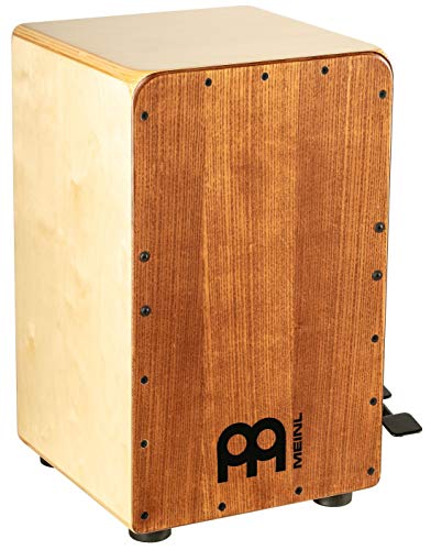 Meinl Cajon Box Drum with Pedal Activated Snare - NOT MADE IN CHINA - American White Ash Frontplate / Baltic Birch Body, Snarecraft Professional, 2-YEAR WARRANTY (SCP100AWA)