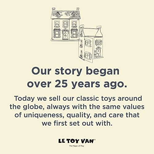 Le Toy Van - Gorgeous Wooden Bluebird Dolls House & Furniture Large Wooden Doll House | Girls 3 Storey Wooden Dolls House Play Set | Suitable for Ages 3+