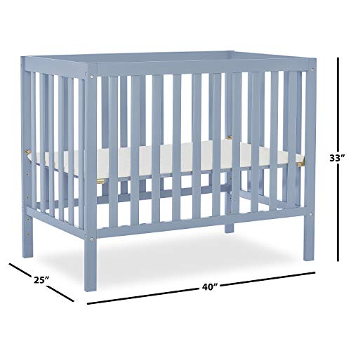 Dream On Me, Edgewood 4-in-1 Convertible Mini Crib, Dusty Blue