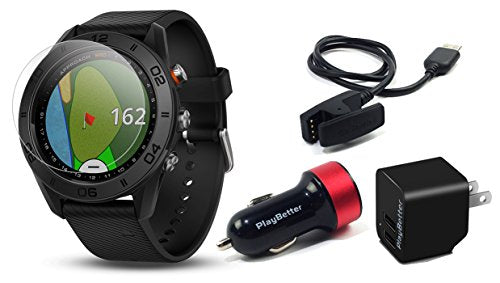 S60 Golf GPS Watch Power Play Better HD Screen Protectors & USB Charging Adapters Auto-Shot Tracking 40,000 Pre-Loaded Courses