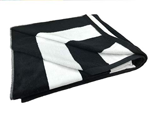 La Calla Cabana Beach Towel - 100% Terry Velour Cotton Turkish Towels - 35 Inches by 60 Inches Plush Soft and Comfortable and Extremely Absorbent - Eco Friendly (6 Pack, Black)