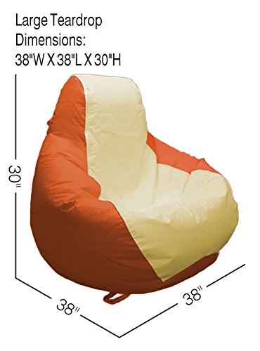 JoyBean Outdoor Bean Bag Chair - Water Resistant Marine Vinyl Ideal for Yacht Boat Pool Patio Garden Marine - Lawn Chair - Patio Furniture - for Adults Teens Kids (Large, Ladyyellow/Orange)